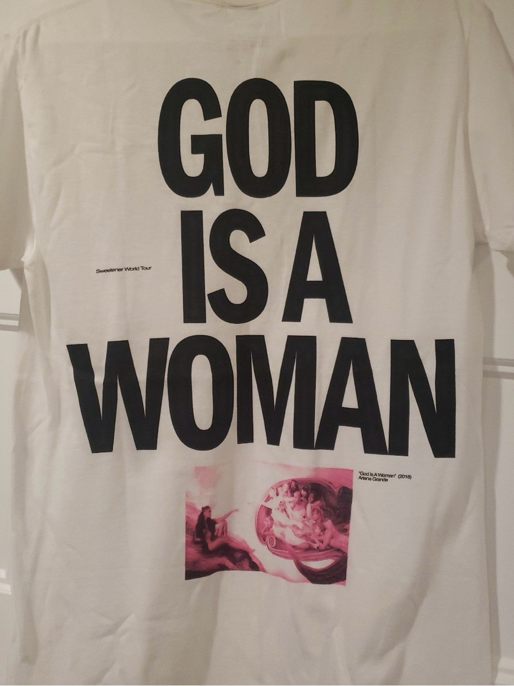 Ariana Grande Sweetener World Tour White Graphic 'GOD IS A WOMAN' Women's Tee